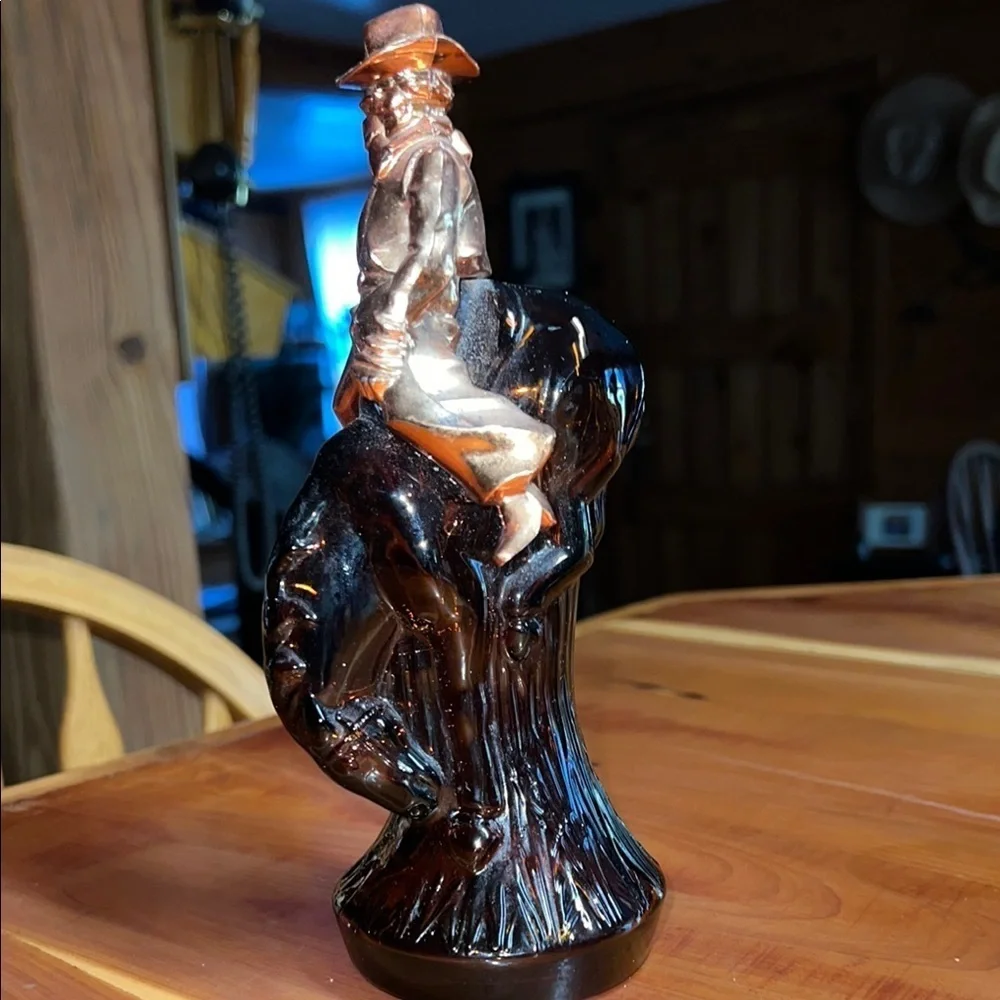 Vintage Avon Bucking Bronco Brown Cowboy Figurine